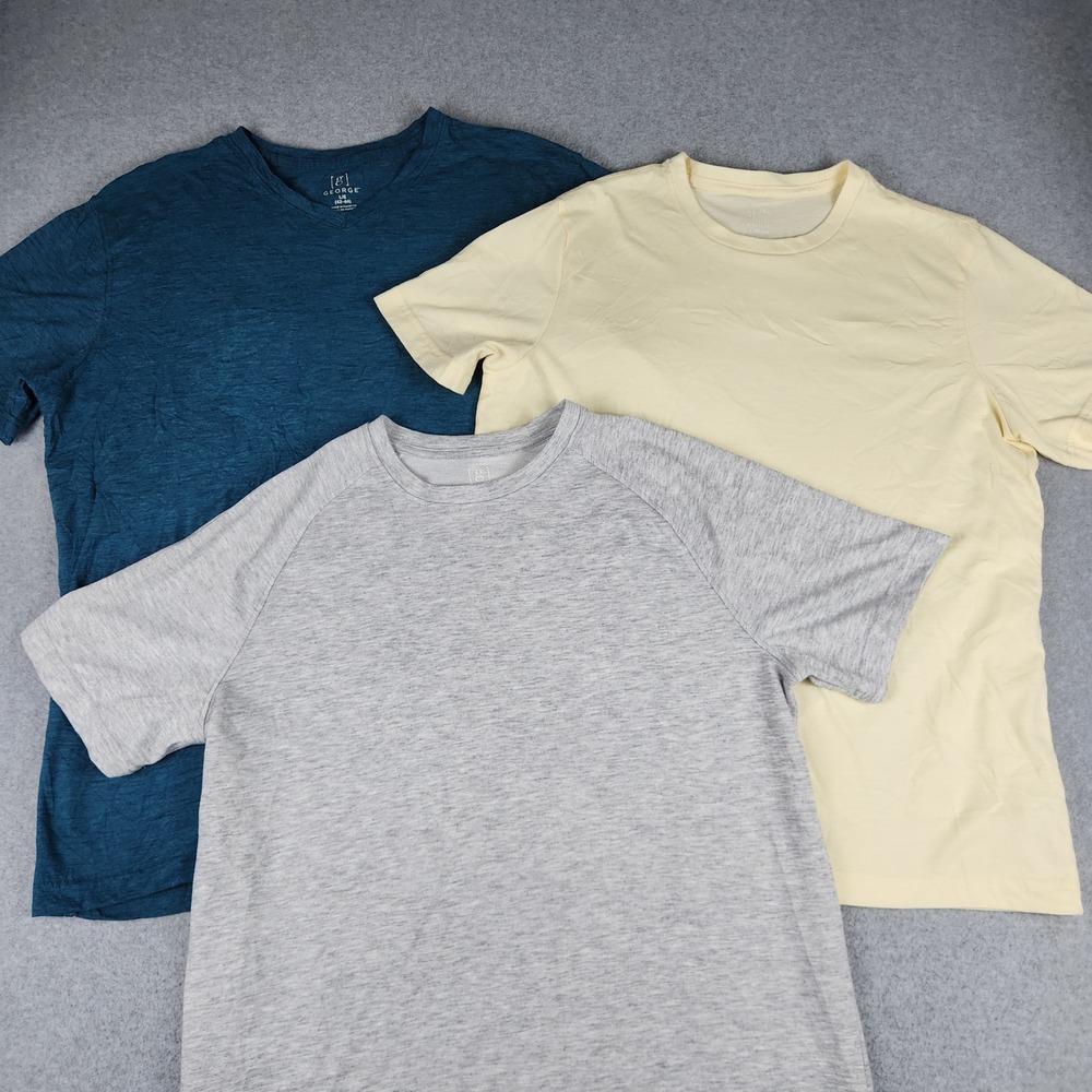 George T-Shirt Mens Large Multi Short Sleeve Crew Neck Everyday Wear Lot of 3